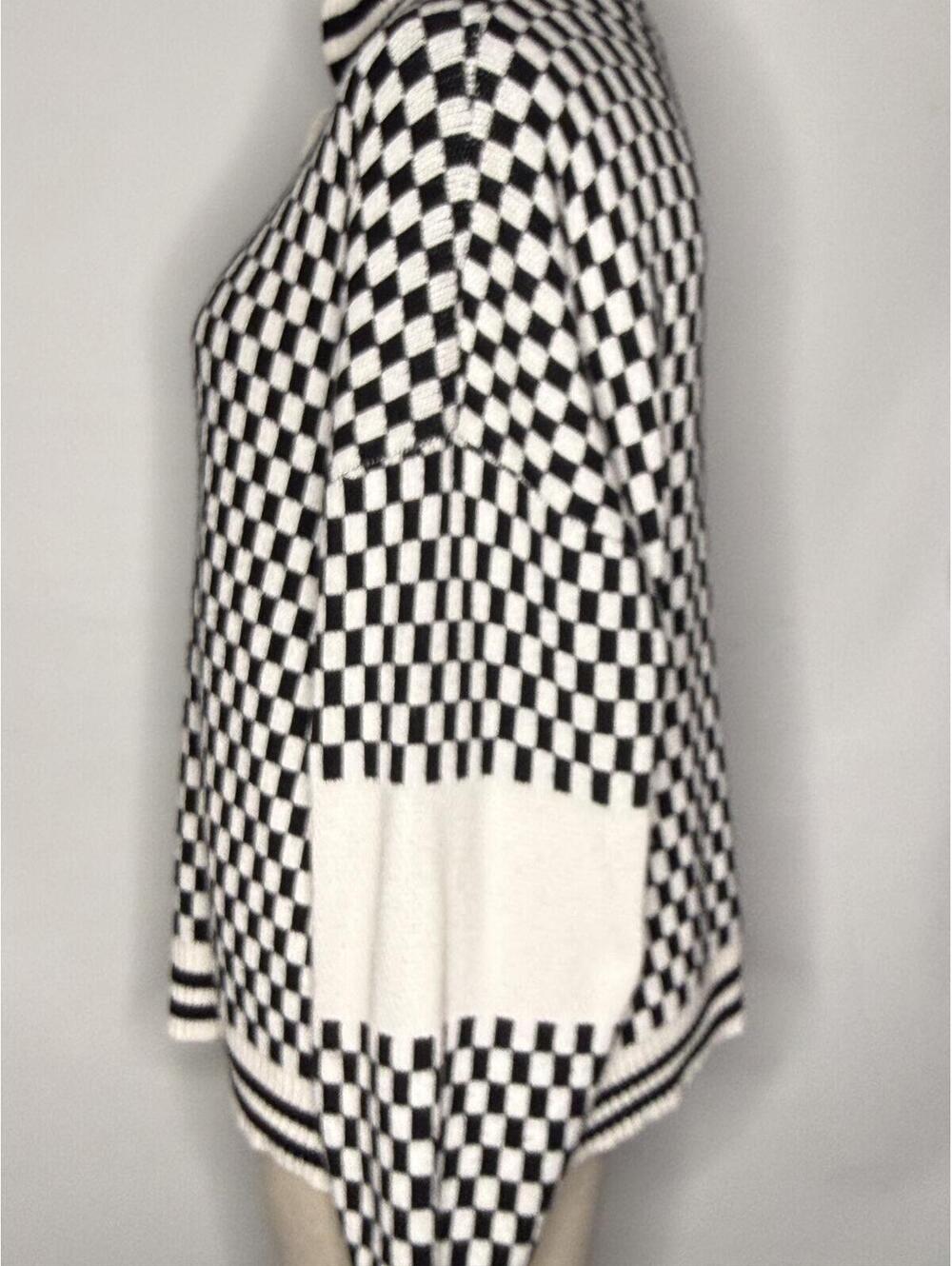 Dressed in Lala Get What I Want Grandpa Check Cardigan in Black And White - L/XL - Picture 3 of 5